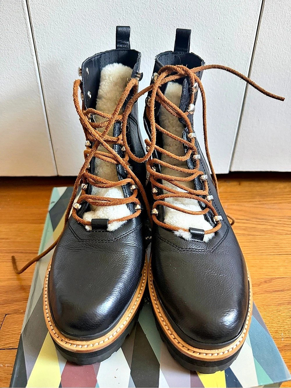 Marc Fisher Women's Lace-Up Combat Boots Black US 9 Like New